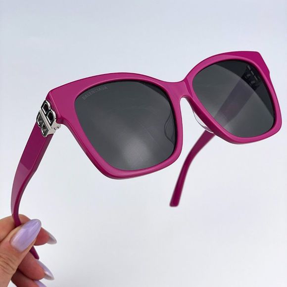 Balenciaga BB0102SA 013 Sunglasses Fuchsia Pink Grey Square Women main image 12